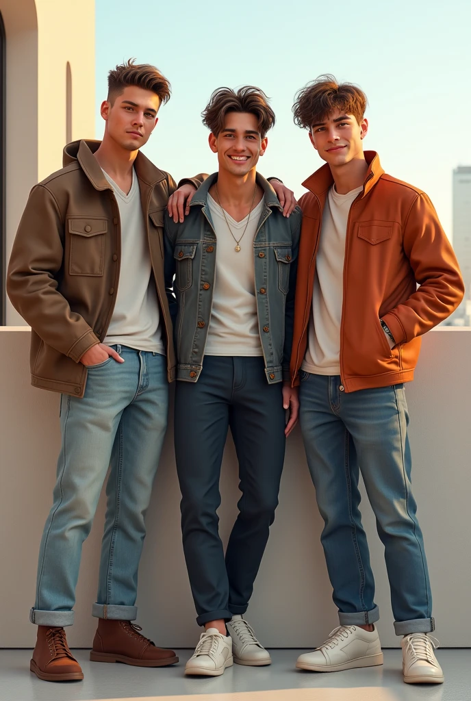 Create an image of Matthew Sturniolo along with Conan Grey and Timothée Chalamet