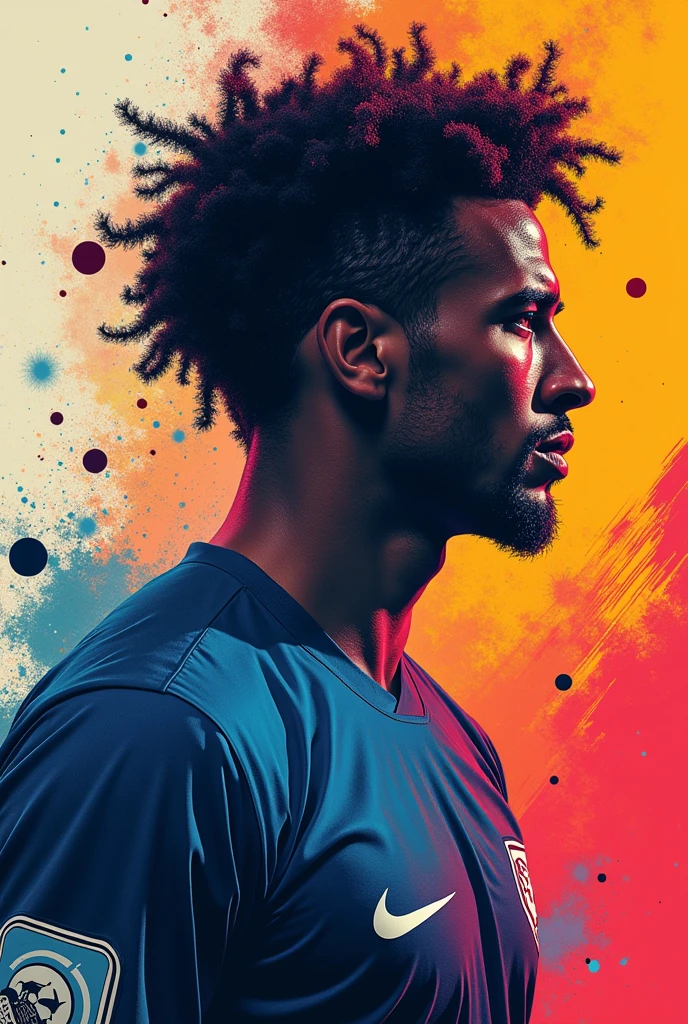 Create a magazine cover that has sports as its content priority (Soccer) and music