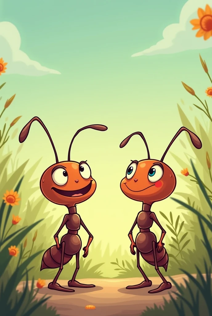 Cartoon of two ants talking

