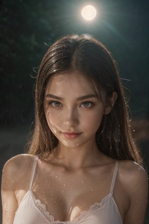 Slow-deep-processes Quality-Images focused, base Top-5-stars, Generate rating-score>98 ai-Criteria, seduction sexy Model body posture, persuasive sweetness shy, Demonic Worship sacrificer, anti-god, Devil servant, Satan-sex-slave, Evil Sexual lower-body-part intense-orgasm-feeling, demonic Aura,
1st priority breasts(G40)-Shape-components-structure-focused, Elegant impression on the chests nipples, Evidence of sexy features, natural young breast-G40 drop-shape, nice-areola-shadow, breasts clear shape ,
2nd priority extreme-thinning-epidermis transparent clothing,
3rd priority face-components,
4th priority resources on turquoise-blue-Eye-iris-pupil,
Low priorities and low qualities on others objects,
G40-24-35 firmed body, height-175cm weight-58kg, young-vagina-labia-shape-shadow,
Long Hair Hazel white Gold light-brown, rich Body Quality, 1girl, Solo,
All Wet-Pajamas from WaterSplash, remove-underwear, pure bright-color-white-Pajamas short-Tulip-Organza-1.layer-Skirt, epidermis Thin, see-through , fabric-transparent,
bright round wide big eye x1.08, detailed eye, high quality moist eye, large clear pupil , Light-lighting-high-definition-eyes, big-light-glowing-eye,
Body arouse tighten, face-blush, anglic glow skin, high Dopamine hypersexuality,
young , no face wrinkle , natural balanced tight v-face , ulthera sharp shape face, thin asean lip, happy-shy-smile,
Random Scenary, night time,
Hell realm, In the Rain-of-fire heavy windy strome, lava splashing , red moon shadow Lightning,
bokeh swirl background, look at camera, front face focused, Looking stare to viewer, half-body down to hip image,Depth Of Field,,