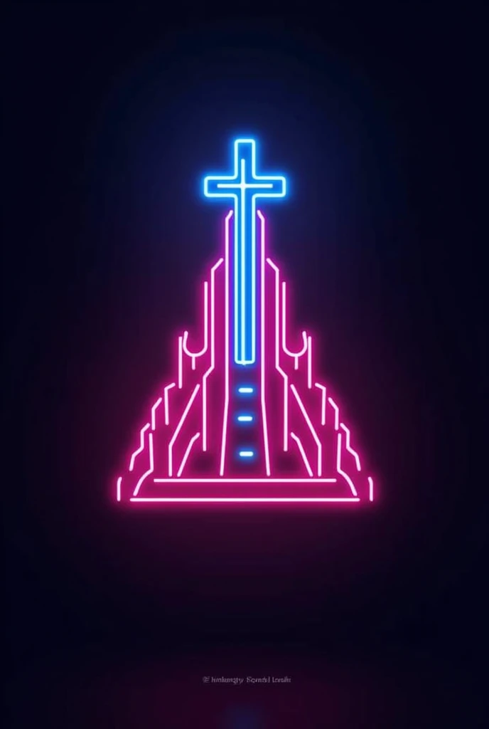 Create a logo for a bar called Neon Church