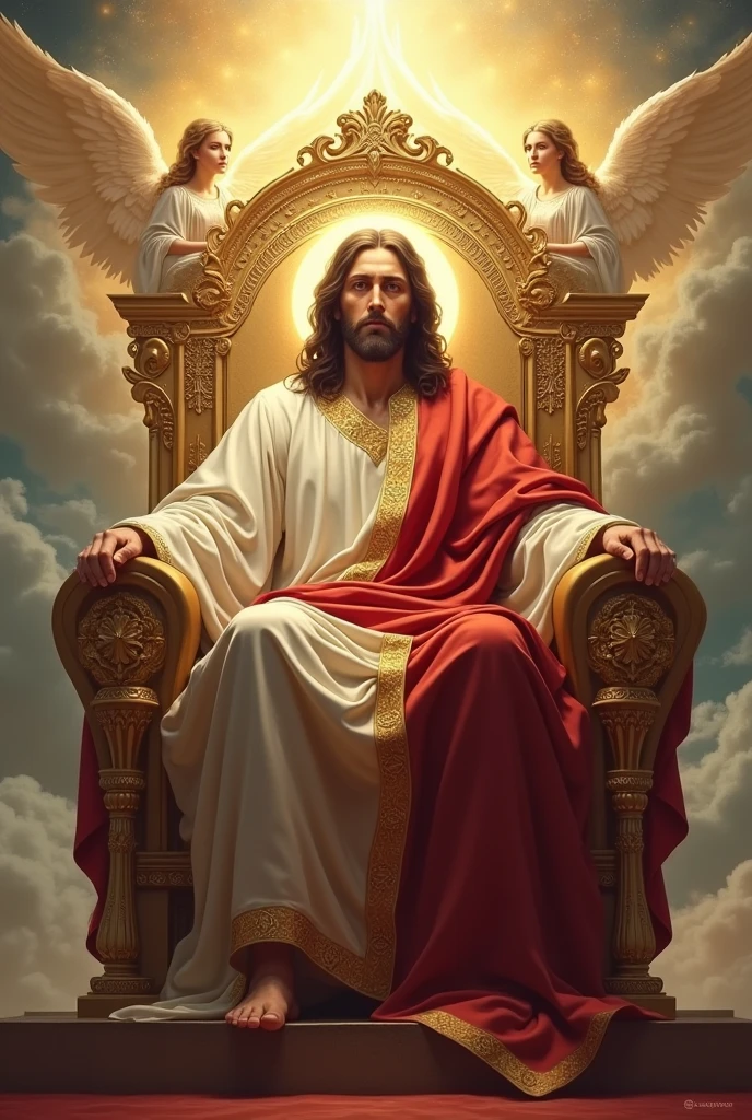 Jesus Christ King seated on the throne