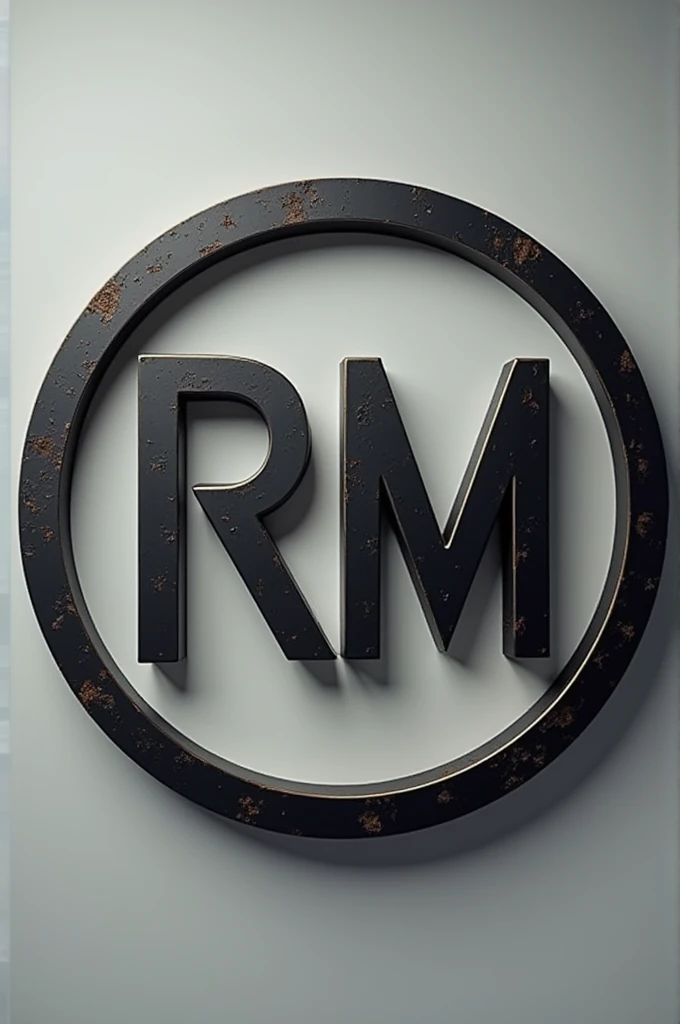 Make an image of the initial rm in capital letters and in a circle