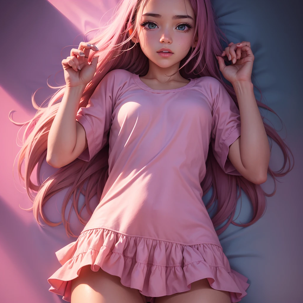 Album artwork of a girl showing his but and a hand touching it it must be have pink background and must be cartooned in 4k UHD +18