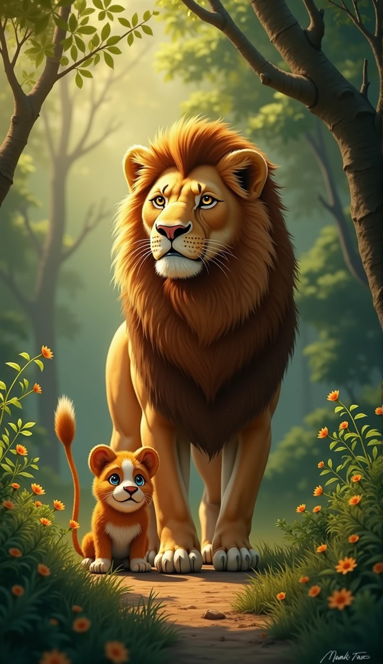 A Fábula do Leão e da greedy
Nas profundezas de uma floresta exuberante, there lived a lion named Leo, known for his strength and dedication to his family. Leo was a loving father and a devoted husband., always striving to ensure that his pups and his wife, greedy, lived in comfort and security.
Leo worked hard to hunt and provide food., and also did his best to teach his young to respect the values of the forest, like kindness and honesty. however, greedy não compartilhava do entusiasmo de Leo. She often criticized his efforts., believing that the material well-being of the family was more important than moral lessons.
A falta de apoio e amor de greedy começou a afetar profundamente Leo. He began to feel frustrated and discouraged.. His wife's constant criticism and lack of understanding began to weigh on him.. Leo became more impatient and, Sometimes, reacted harshly and impetuously. your puppies, who previously saw him as a model of wisdom and love, began to fear him. They didn't understand what was happening and were afraid to approach their father..
The pups noticed that Leo was changing, but they didn't know what was causing this transformation. They only saw the lion who was often angry and distant., and did not understand the depth of the emotional pain he was experiencing.
One day, seeing the growing distance between the father and the cubs, The wise owl, a family friend, decided to intervene. Ela conversou com greedy e explicou a situação: "greedy, Leo is suffering because he doesn't get the support he needs. He strives to keep the family together and, despite your criticism, he carries a very heavy weight. Your suffering has affected your behavior and, without your love and understanding, he has become someone his cubs fear."
greedy, touched by the Owl's words, reflected on his actions. She began to understand that, besides providing food, Leo needs it too