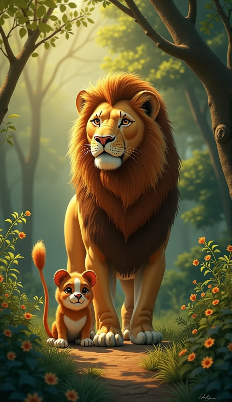 A Fábula do Leão e da greedy
Nas profundezas de uma floresta exuberante, there lived a lion named Leo, known for his strength and dedication to his family. Leo was a loving father and a devoted husband., always striving to ensure that his pups and his wife, greedy, lived in comfort and security.
Leo worked hard to hunt and provide food., and also did his best to teach his young to respect the values of the forest, like kindness and honesty. however, greedy não compartilhava do entusiasmo de Leo. She often criticized his efforts., believing that the material well-being of the family was more important than moral lessons.
A falta de apoio e amor de greedy começou a afetar profundamente Leo. He began to feel frustrated and discouraged.. His wife's constant criticism and lack of understanding began to weigh on him.. Leo became more impatient and, Sometimes, reacted harshly and impetuously. your puppies, who previously saw him as a model of wisdom and love, began to fear him. They didn't understand what was happening and were afraid to approach their father..
The pups noticed that Leo was changing, but they didn't know what was causing this transformation. They only saw the lion who was often angry and distant., and did not understand the depth of the emotional pain he was experiencing.
One day, seeing the growing distance between the father and the cubs, The wise owl, a family friend, decided to intervene. Ela conversou com greedy e explicou a situação: "greedy, Leo is suffering because he doesn't get the support he needs. He strives to keep the family together and, despite your criticism, he carries a very heavy weight. Your suffering has affected your behavior and, without your love and understanding, he has become someone his cubs fear."
greedy, touched by the Owl's words, reflected on his actions. She began to understand that, besides providing food, Leo needs it too