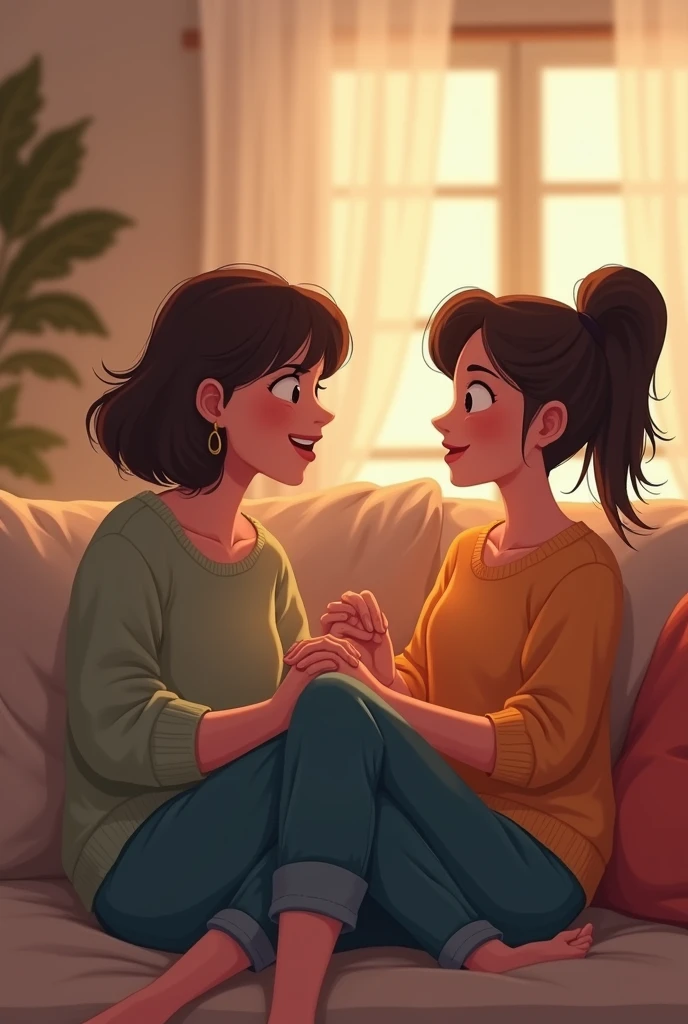 What specific actions does Lila take to cheer up Mia?