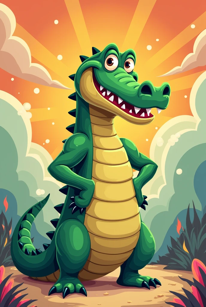 i want to draw you a.i a arrogant crocodile in cartoons style