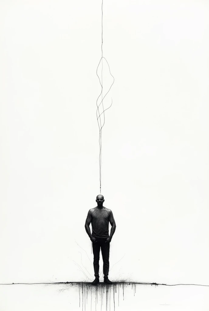 A minimalist drawing in black and white about having Hope and love