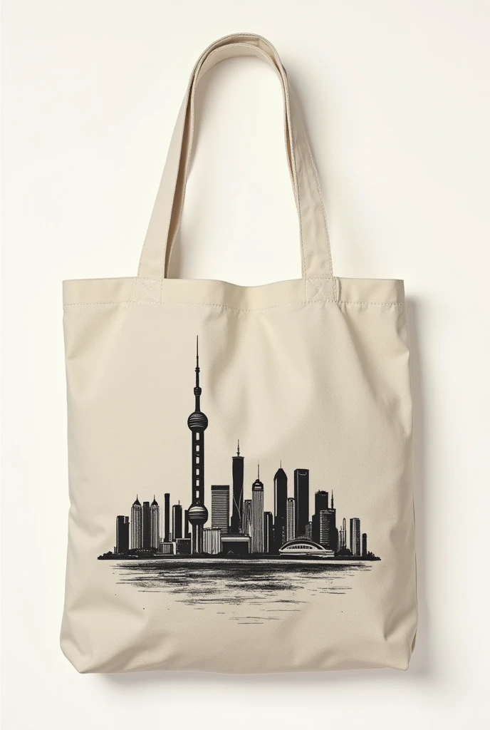 Canvas bag design，Theme: Shanghai Property，Request for art，Simplicity