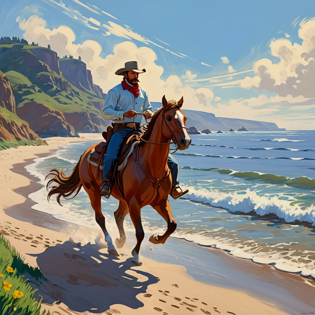 Running along the seaside１Bubbaaro、masterpiece, Highest quality, High detail, High-resolution model, Anatomically correct, Cowboy Shot, Illustration effect for posters and magazines, Focus: 135mm, macro photo, Concentrated line, far and near method, Impressionism, abstract, abstract絵画, movie, Monet, Northern Renaissance, 