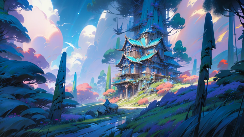 Otherworldly fantasy　Above the Clouds　landscape　beautiful　Fantasy　magic　wonder　Background image