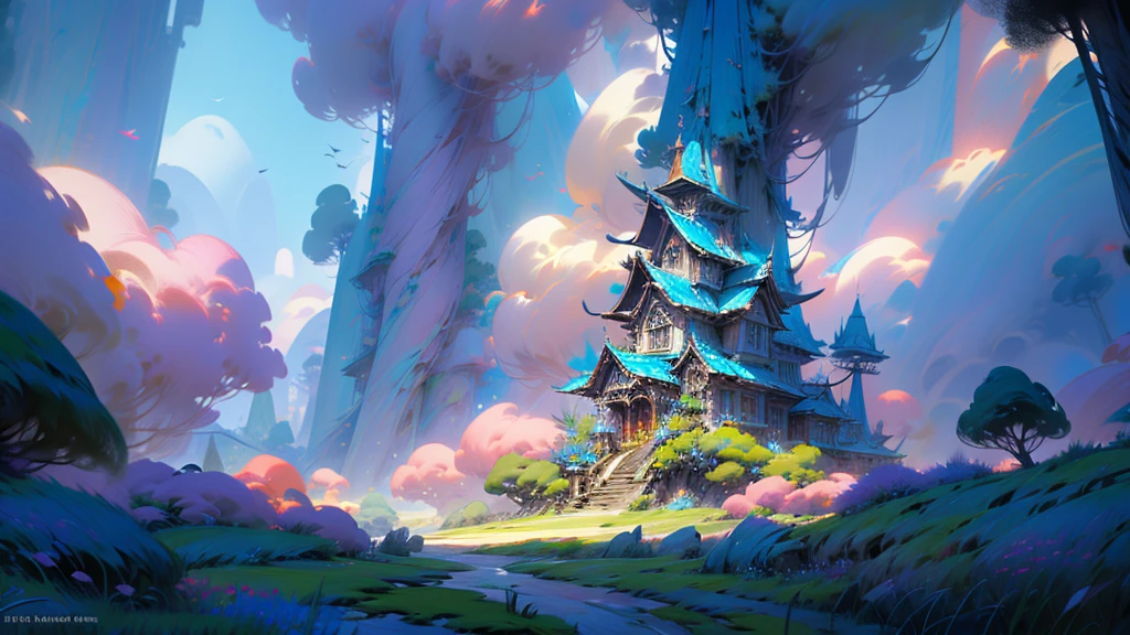 Otherworldly fantasy　Above the Clouds　landscape　beautiful　Fantasy　magic　wonder　Background image　null