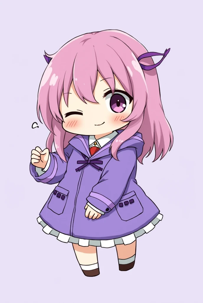 1girl  chibi purplerobe
