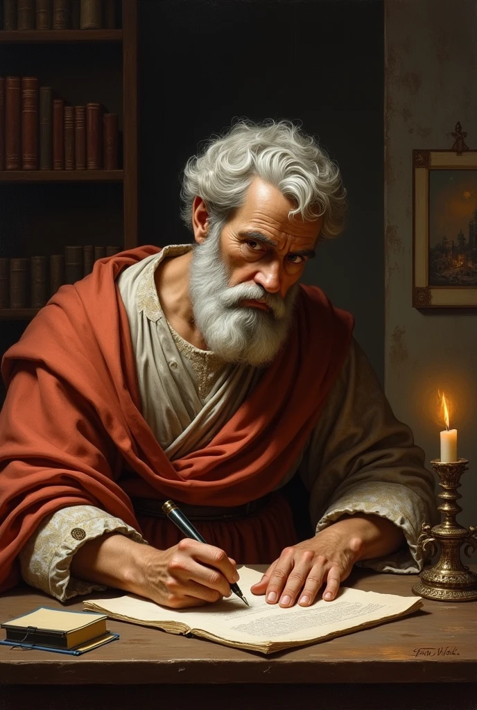 aristotle writing a book.