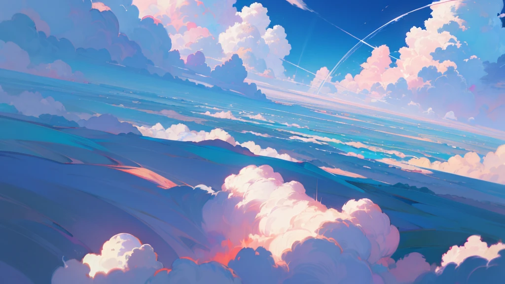 Different world　Fantasy　null　null中　beautiful　cloud　cloudの上　Fantasy　Background image