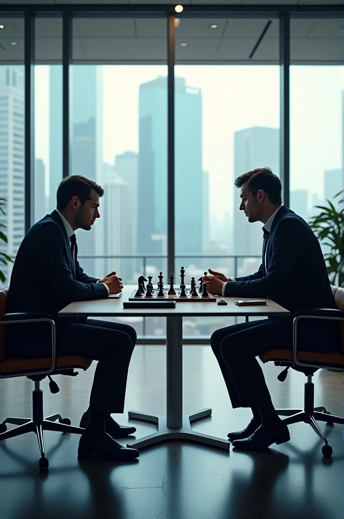 Office playing chess