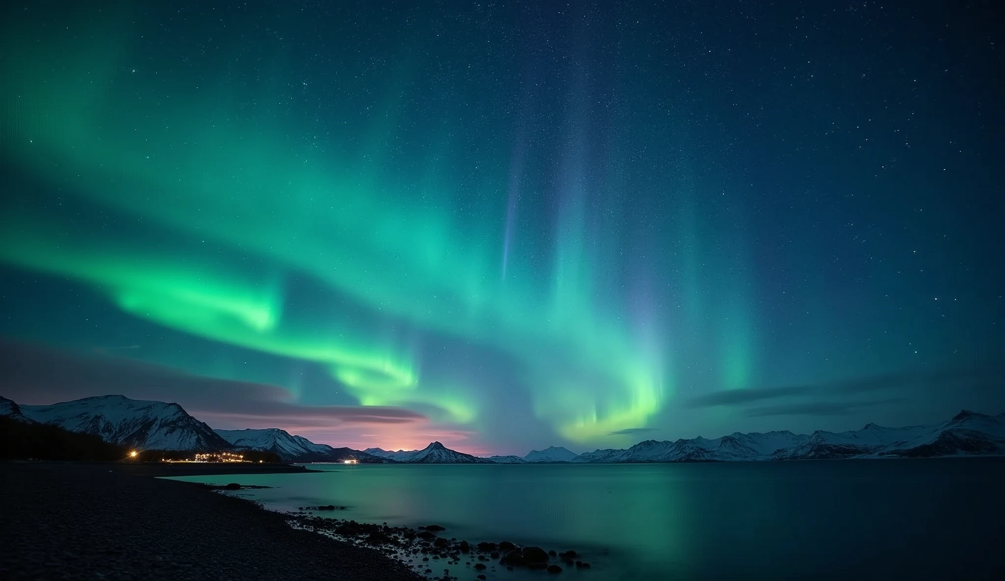 A beautiful night sky,aurora,Stars