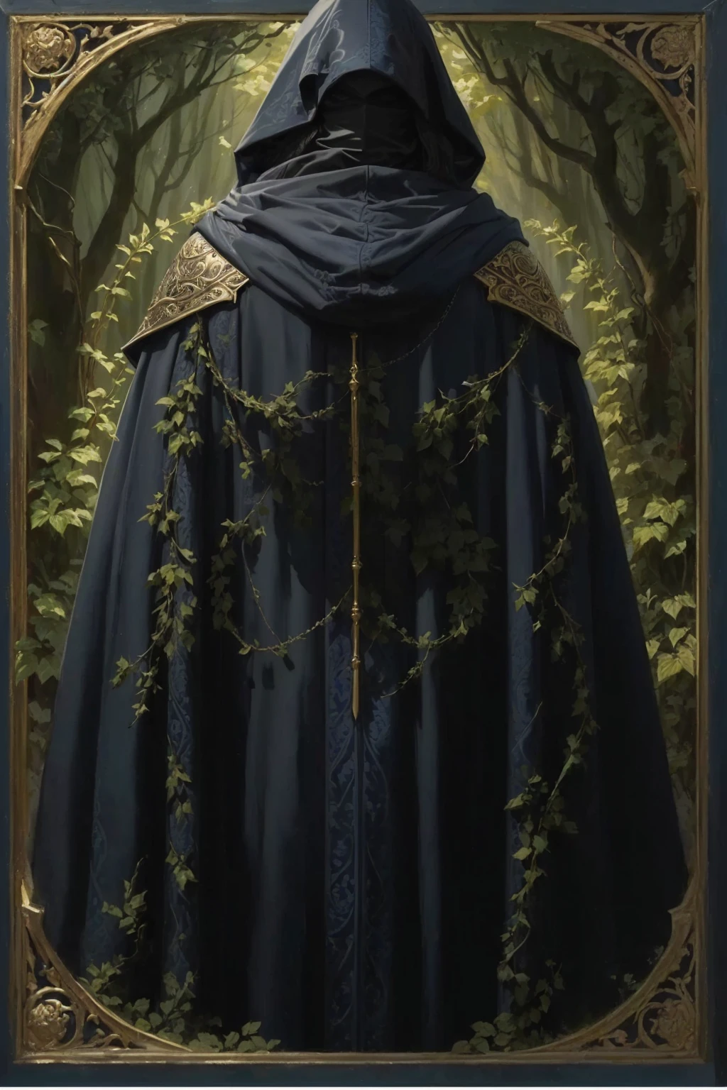 arafed image of a hooded man in a blue capa and hood, capa. detalhes extremamente altos, ornate capa, black capa hidden in shadows, dark capa, a black capa, capaed, dressed in capa, retrato de um mago da floresta, tom bagshaw donato giancola, wearing a luxurious capa, dark capaed figure, wearing dark capa