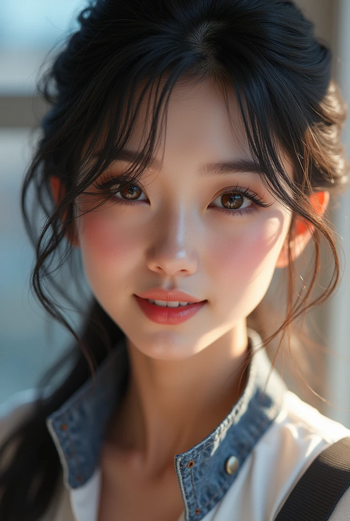 Highest quality, Realistic, Very detailed, finely, High resolution, 8k wallpaper、 Beautiful Japanese Women, Sharp focus, Perfect dynamic composition, finelyて美しい目, Detailed and realistic skin texture、Happy expression、Full Body View、Grid Girls、Race Queen