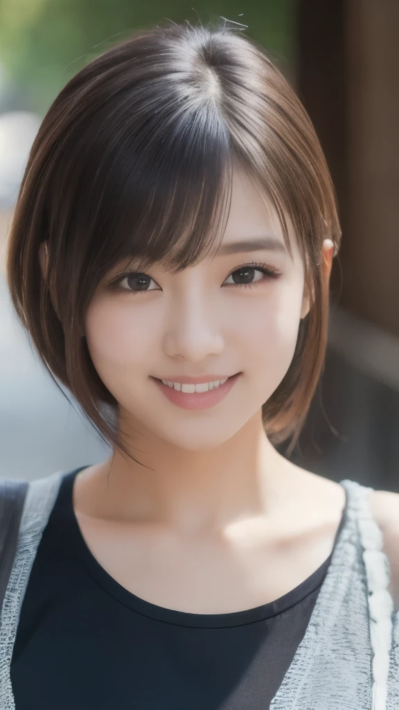 8k,Highest quality,(masterpiece:1.2),(Realistic),(Realistic:1.37),Ultra-high resolution,One Young Woman,smile,Beautiful Eyes,(((Cute casual clothes))),Perfect body,Perfect Fingers,Professional Lighting,gravure,Detailed face and skin texture,fine grain,RAW Photos