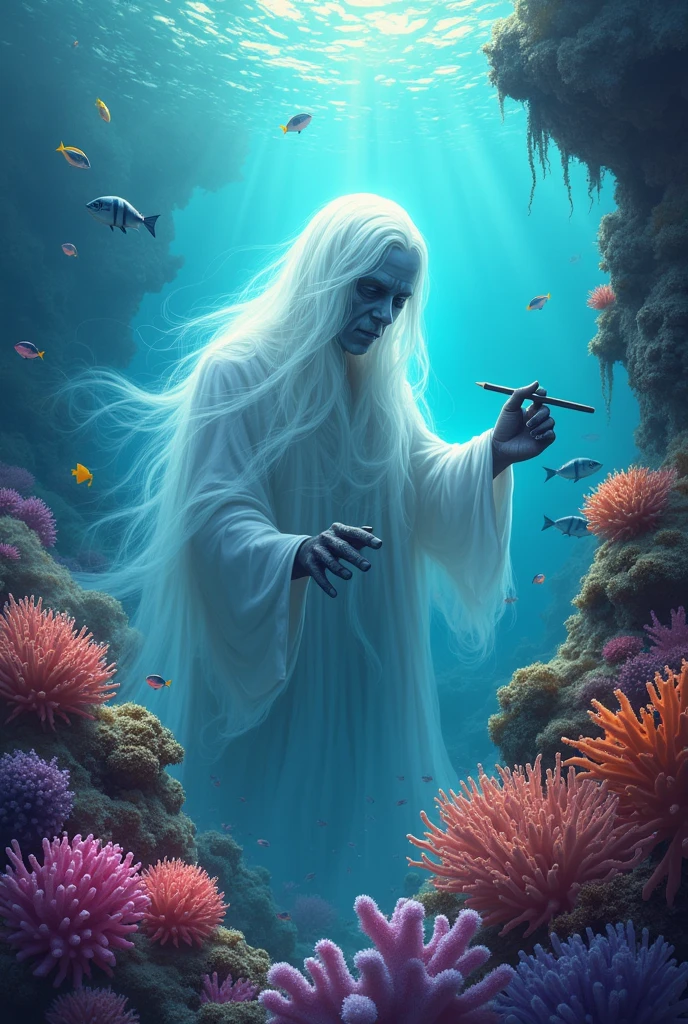 Ghost drawing pirate corals