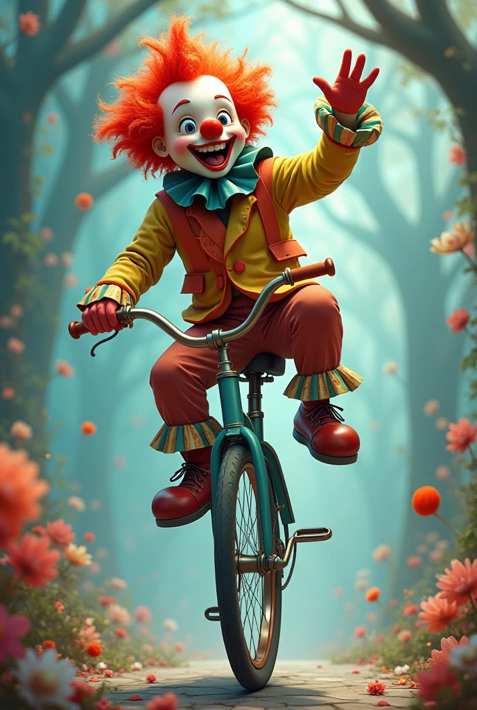 Clown on unicycle 