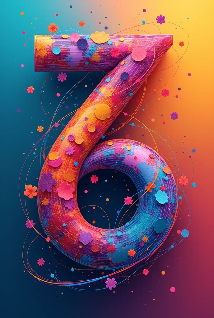 Logo with number three and six, colour full and artistic, aesthetis