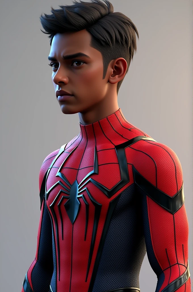 Miles morales without mask only with his costume on