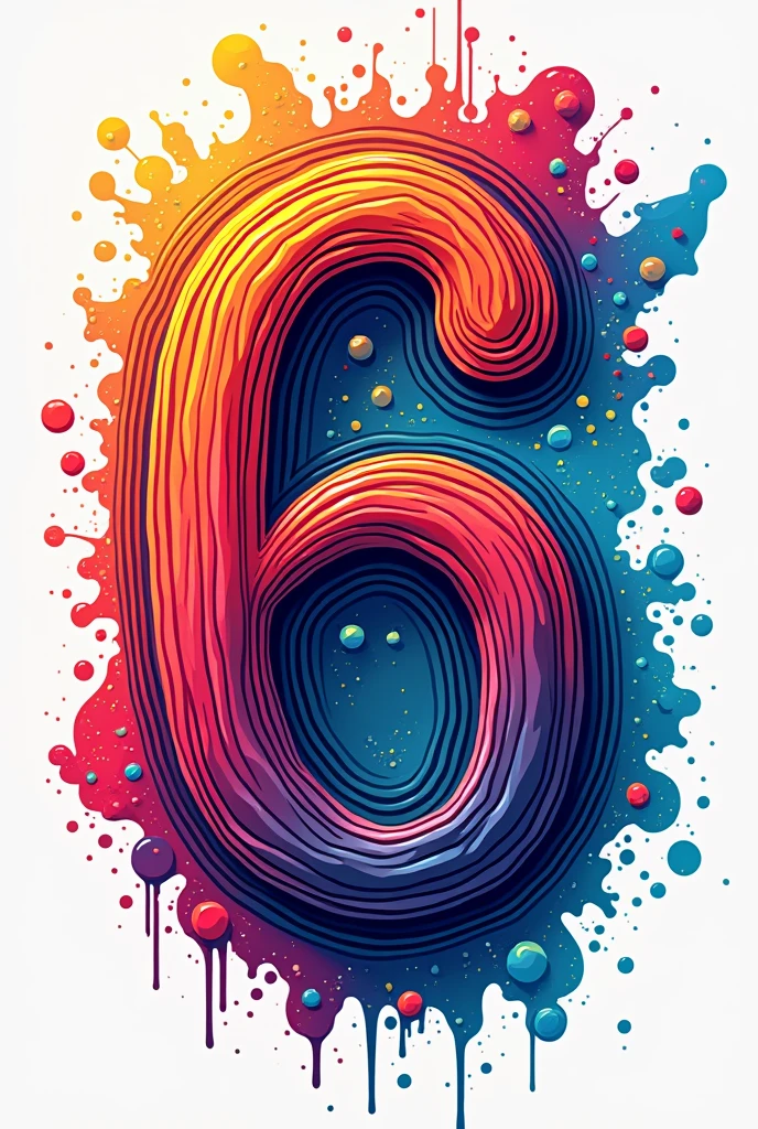 Line art Logo with number three and six, colour full and artistic, aesthetis