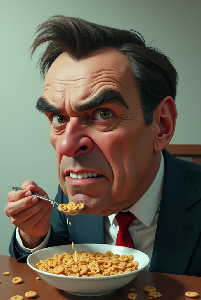 Jair Bolsonaro eating cereal