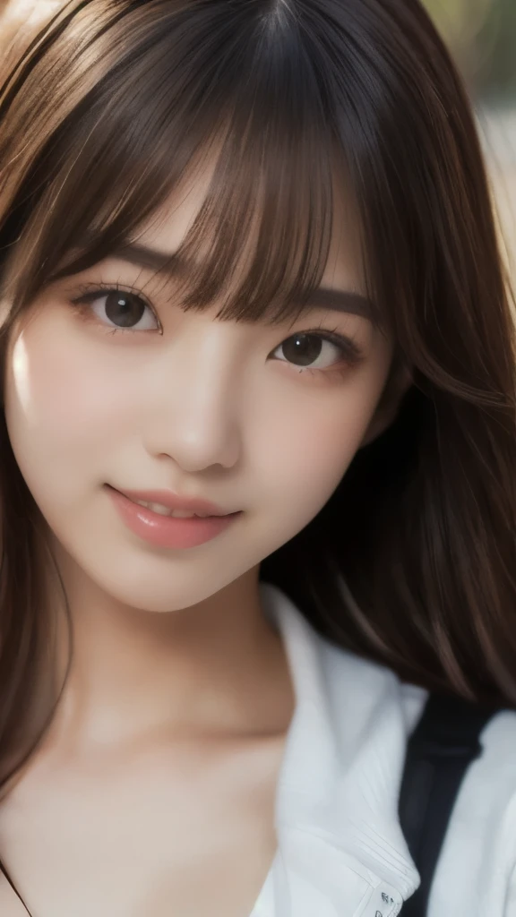 8k,Highest quality,(masterpiece:1.2),(Realistic),(Realistic:1.37),Ultra-high resolution,One Young Woman,smile,Beautiful Eyes,(((Cute casual clothes))),Perfect body,Perfect Fingers,Professional Lighting,gravure,Detailed face and skin texture,fine grain,RAW Photos