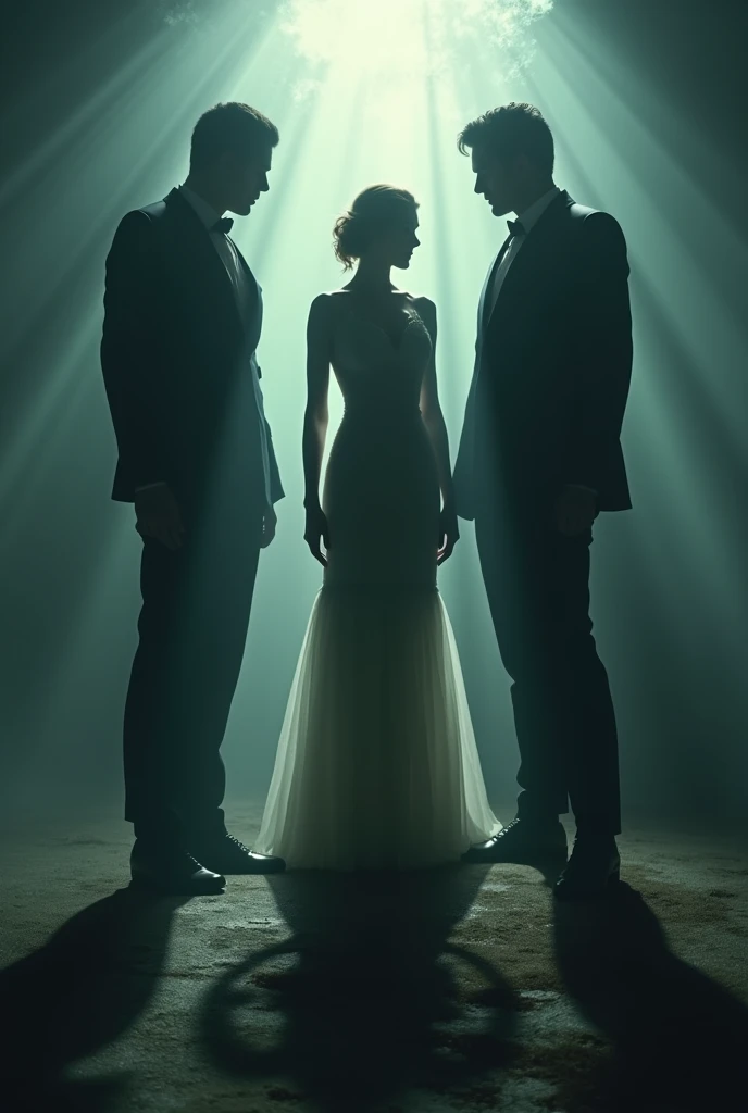 Shadows of three men and a woman