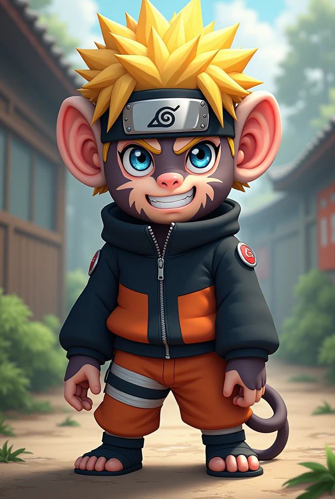 Naruto head in monkey