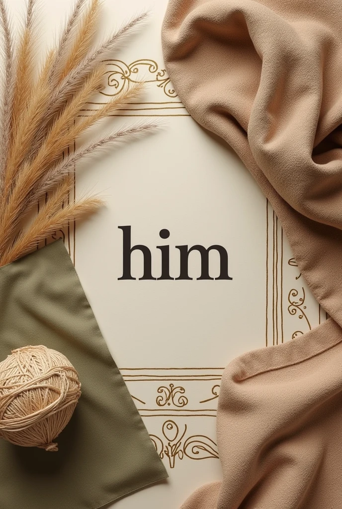 him/Brand: A handcrafted product, as a line of handmade textiles.
• Visual Composition:
• Header: The name of the product or brand in a classic serif typeface, with an ornate style.
• Color palette: Background in earthy tones (Brown, beige) with details in gold or olive green.
• Visual elements: A folkloric pattern or stylized embroidery that extends into the background or edges of the composition.
• Images: Product photos, with evident texture that refers to the artisanal material (like a close-up photo of a fabric).
• Details: Subtle ornaments, as fine lines or decorative borders.