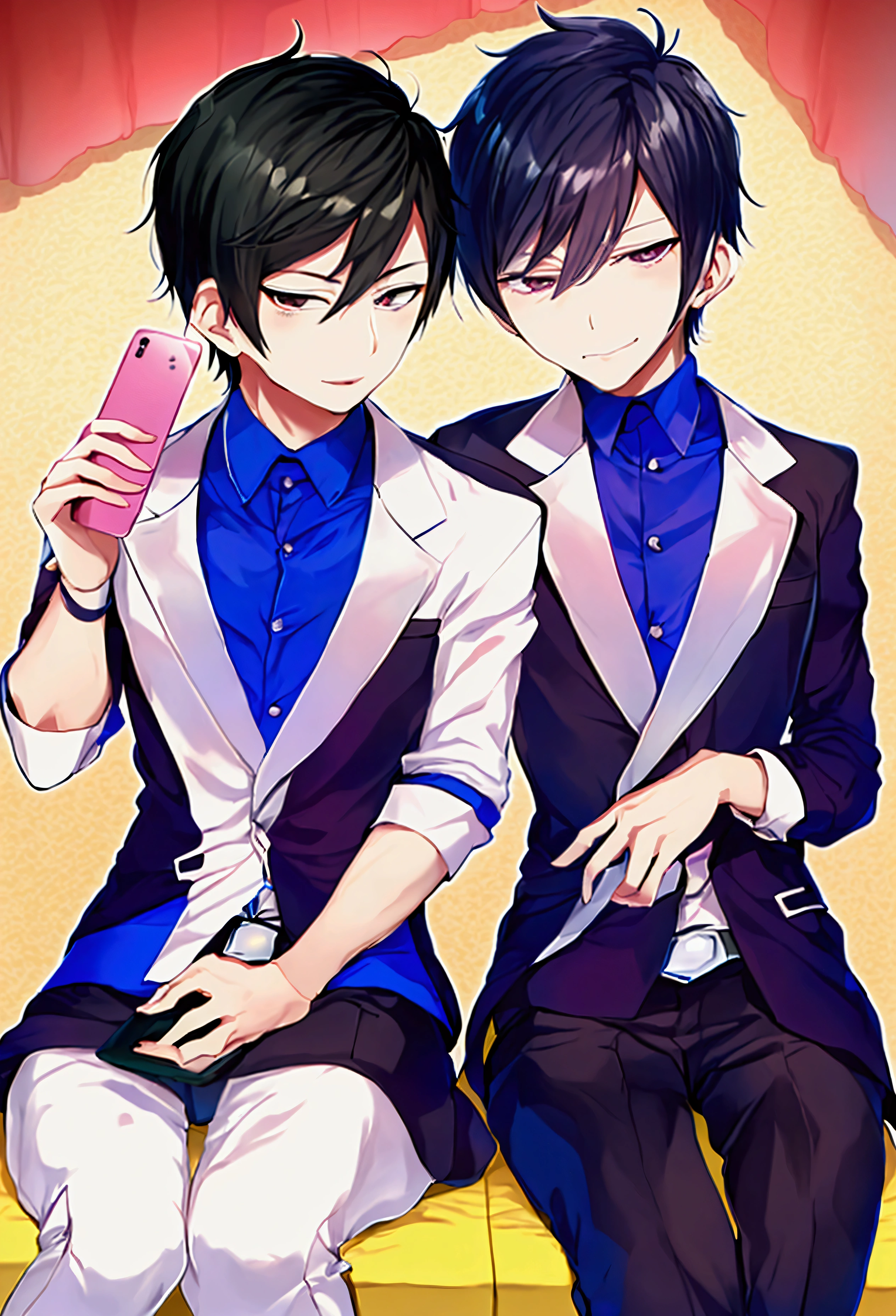 Ichimatsu and Karamatsu from Osomatsu-san、Draw a smartphone wallpaper！