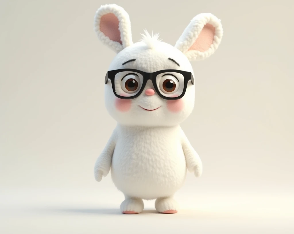 Generates an animated character of a white sock with glasses