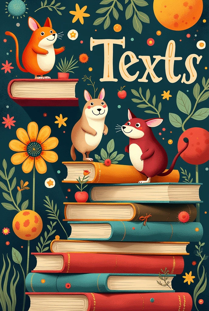 Create a creative and easy poster of literary and non-literary texts 
