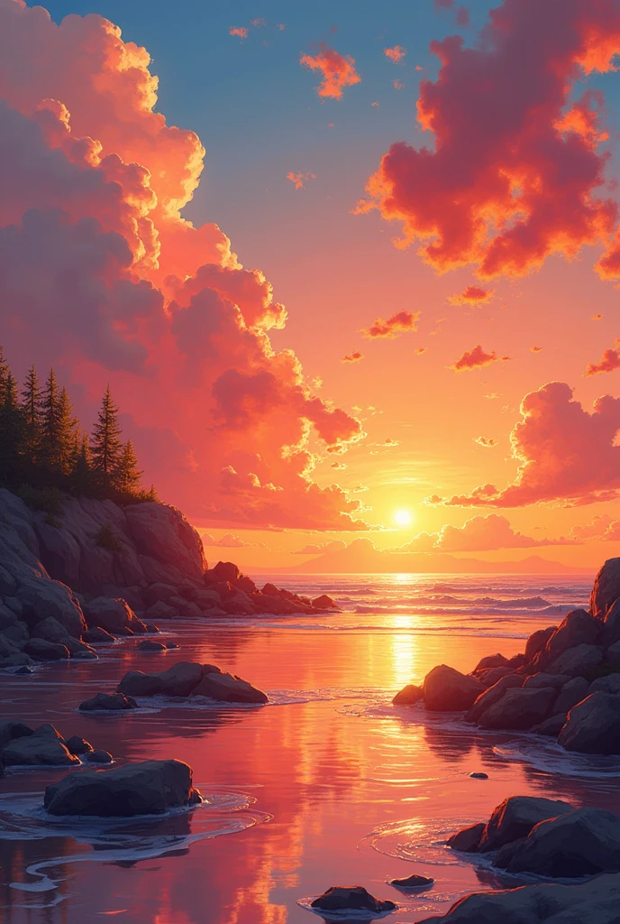 Paint鸦, Paint, Petra Cortright's comics, best quality, masterpiece, Sunset Artwork, representative work, Official Art, professional, Extremely complex and detailed, 8K, Sunset Art, Colorful background