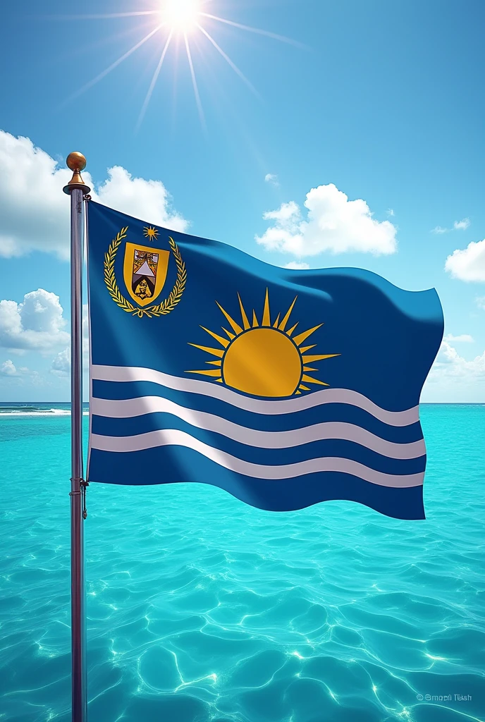 Kiribati Flag with the University of the South Pacific Flag combined