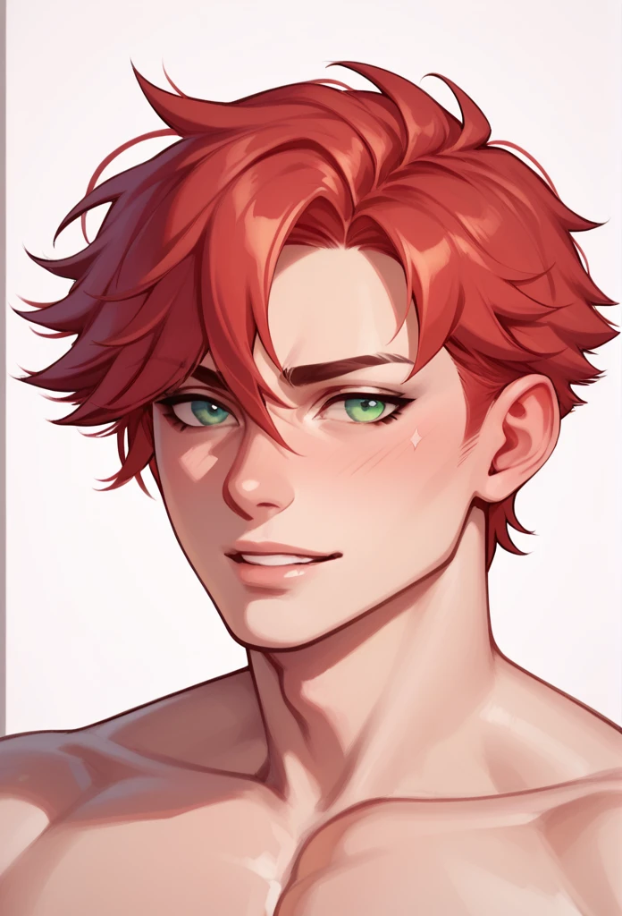 boy, Red-Haired, hairless, light green eyes