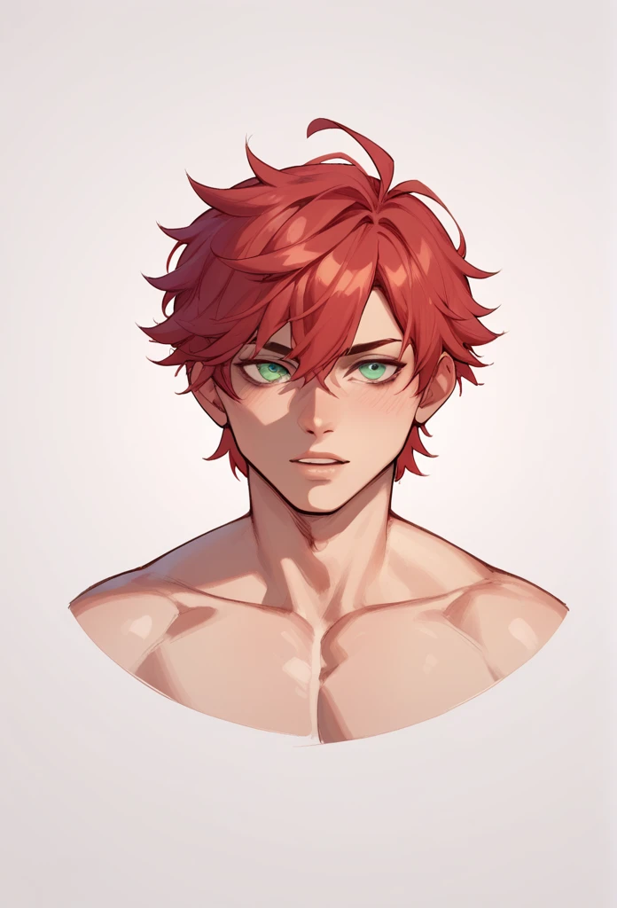 boy, Red-Haired, hairless, light green eyes