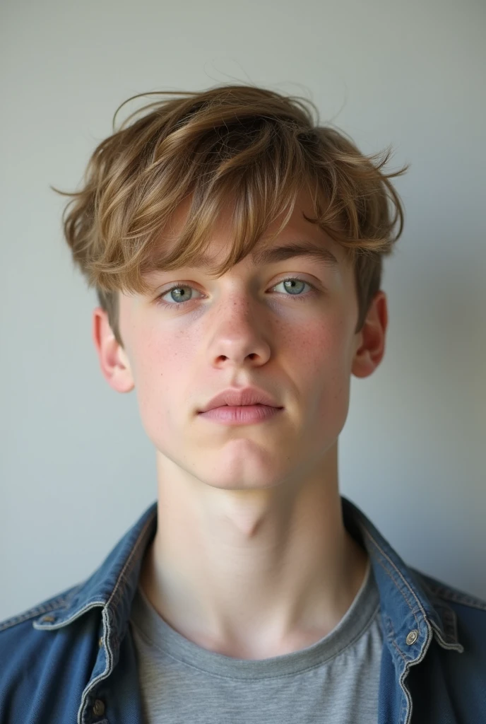 A photo of a 17-year-old white-skinned, straight-haired boy