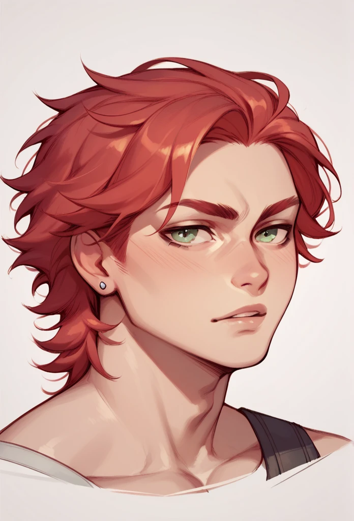 boy, Red-Haired, hairless, light green eyes