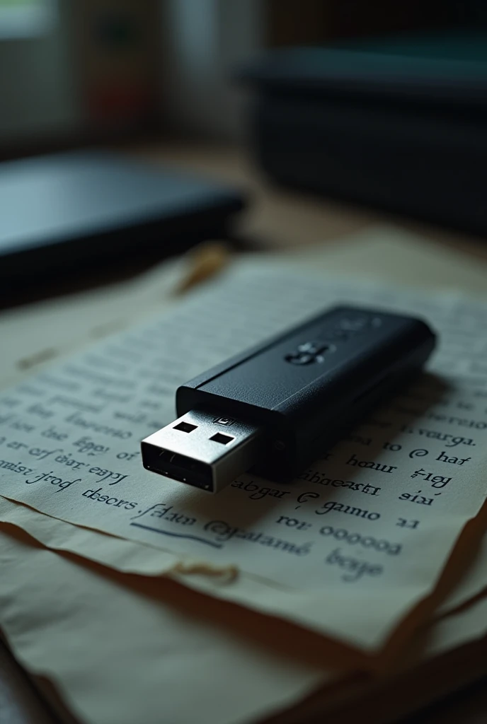 JA black USB memory stick containing the detective's memories,