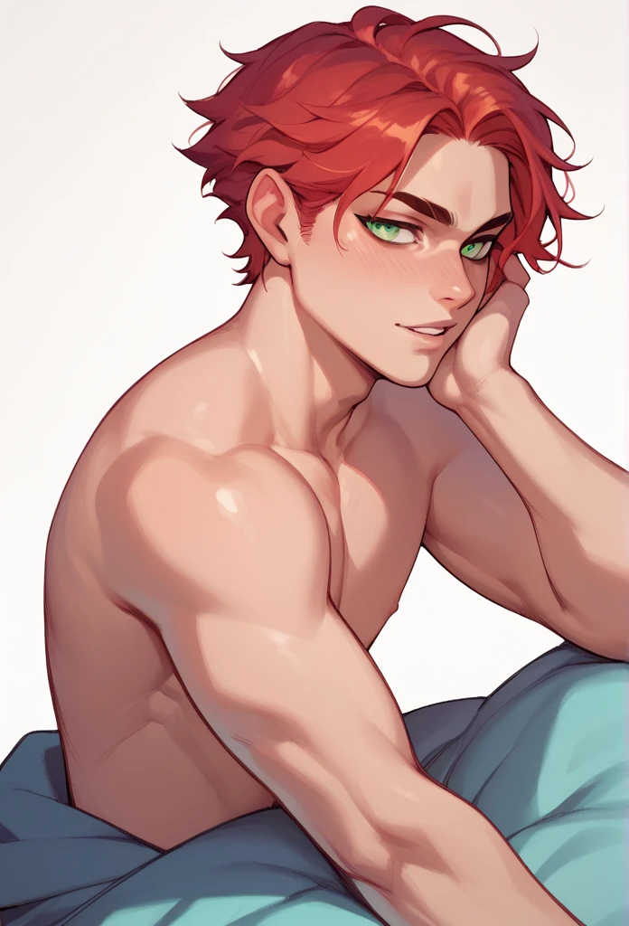 boy, Red-Haired, hairless, light green eyes