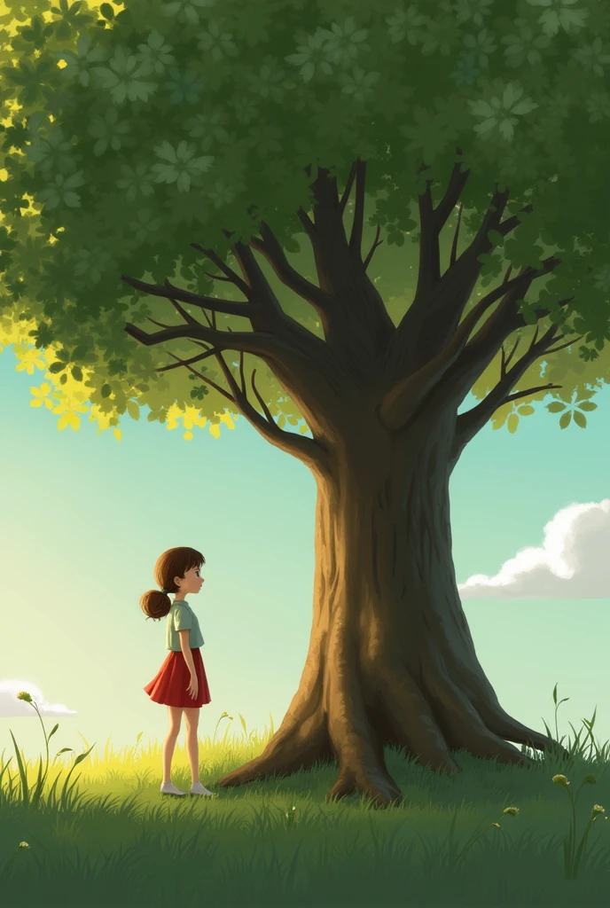 1 Girl，Tree，Pixar style