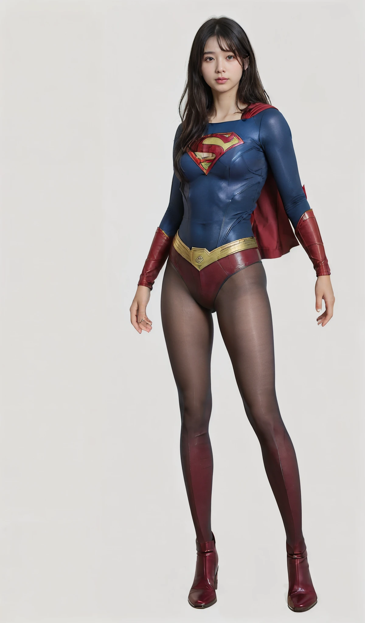 No background、(((Beautiful legs in black tights.)))、(((Legally express the beauty of your smile)))、((((Make the most of your original images)))、(((体にぴったりフィットするSupergirl Costume)))、(((Supergirl Costume)))、(((Short beautiful hair)))、(((suffering)))、(((Please wear thin black tights....、Wear red boots)))、((Best image quality、8k))、((Highest quality、8k、masterpiece:1.3))、(((Preserve background )))、Sharp focus:1.2、Beautiful woman with perfect figure:1.4、Slim Abs:1.2、Wet body:1.5、Highly detailed face and skin texture、8k