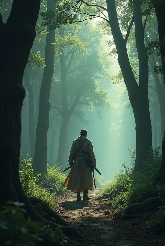 Shershah suri ensuring his safety. The forest is silent, except for the chirping of birds. Suddenly, a loud roar echoes through the trees