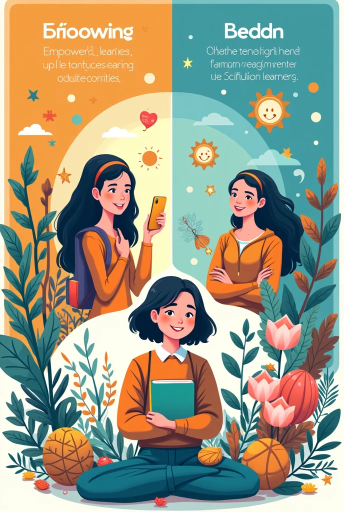 Create Easy Poster drawing about the mission and vision of student To Expand opportunities and Empowering and Nurturing learning environment and ProductiveAnd Future-ready and Sustainable developmentAnd Better tomorrows and To graduate